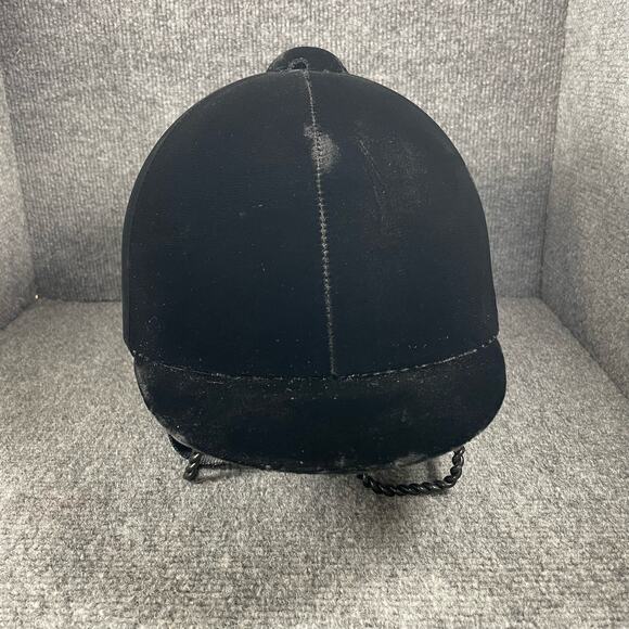 Troxel Grand Prix Gold II Equestrian Riding Helmet Small Black Velvet Show - Picture 2 of 10